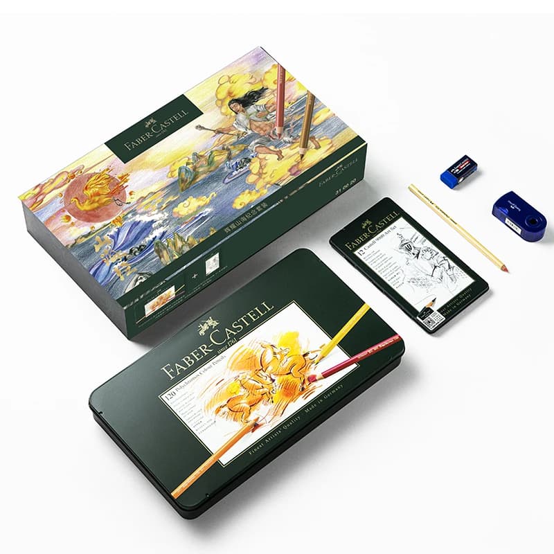 Faber-castell Polychromos “Radiant Mountain And Sea” — Conjunto De Presente Com 120 Lápis De Cor À Base De ÓLeo